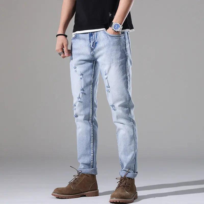 Slim fit Ripped White Jeans - MRC STORE