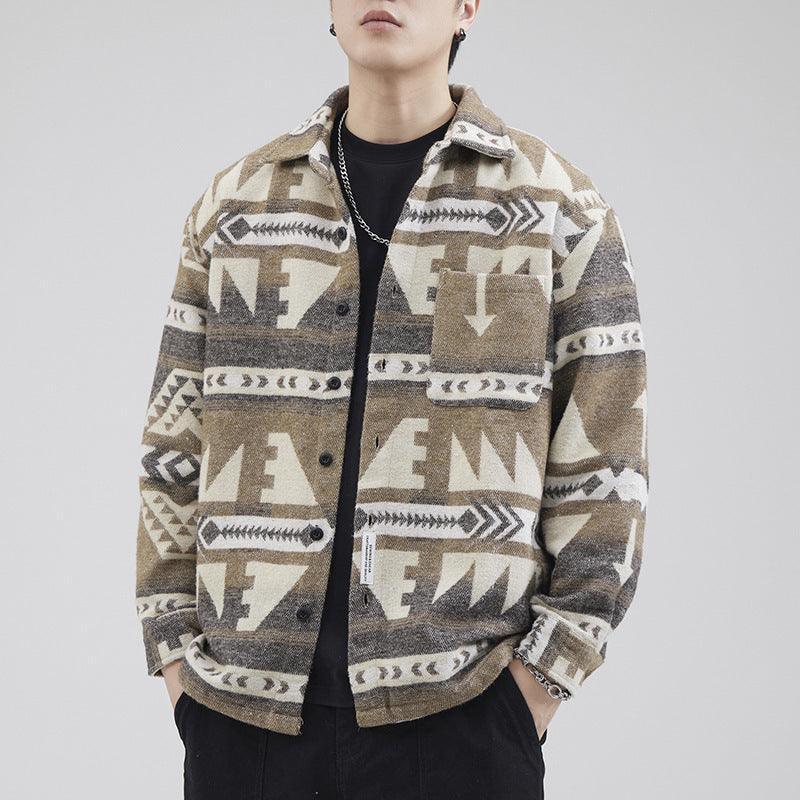 Heavy Woolen Men's Plaid Jacket for Autumn and Winter - MRC STORE