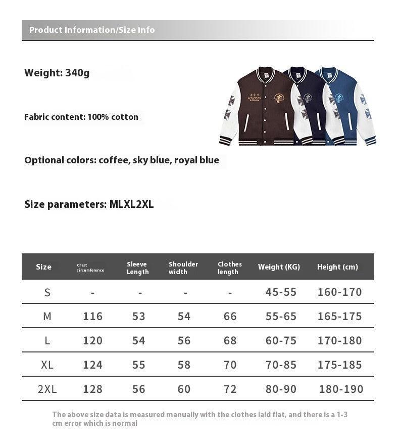 Contrast Color Loose Printed Baseball Jacket - Winter Streetwear Style - MRC STORE