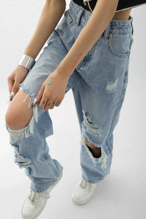 Light Blue Ripped jeans - MRC STORE