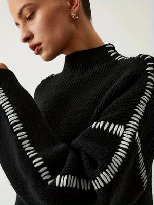Women’s Black Round Neck Long Sleeve Top My Store