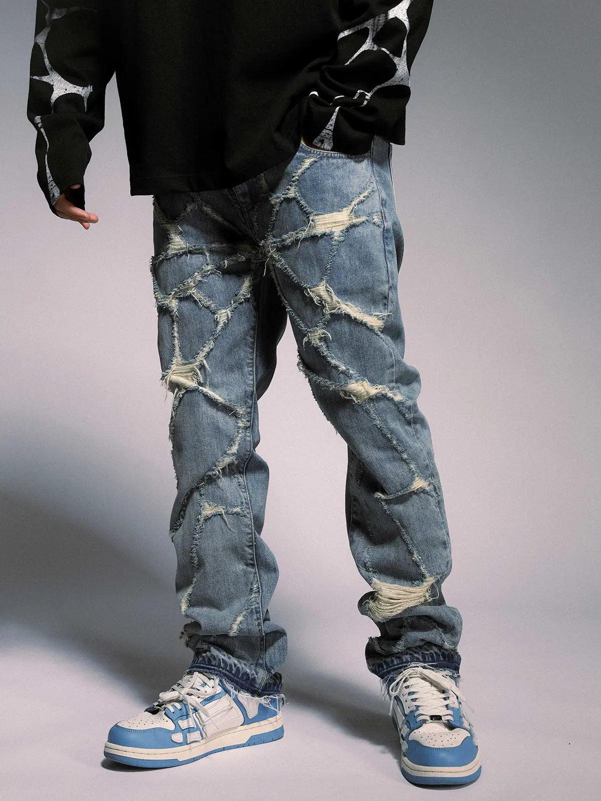 High Street Spider Web Jeans - MRC STORE