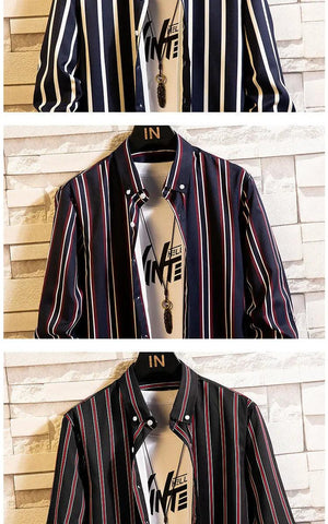 Slim Striped Cardigan Shirt - MRC STORE