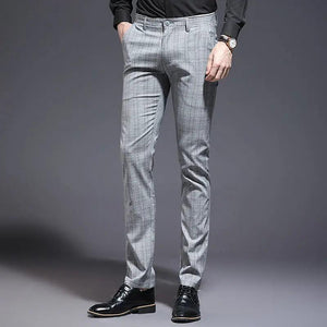 Slim Fit Plaid Pants - MRC STORE