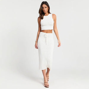 Women’s Two-Piece Skirt Set - Sleeveless White My Store