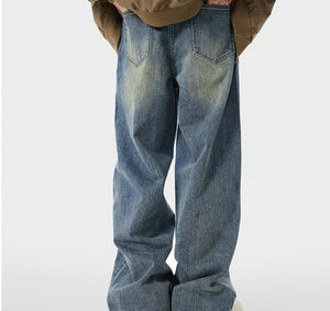 Men’s Loose Jeans - Washed-Out Ginger Blue My Store