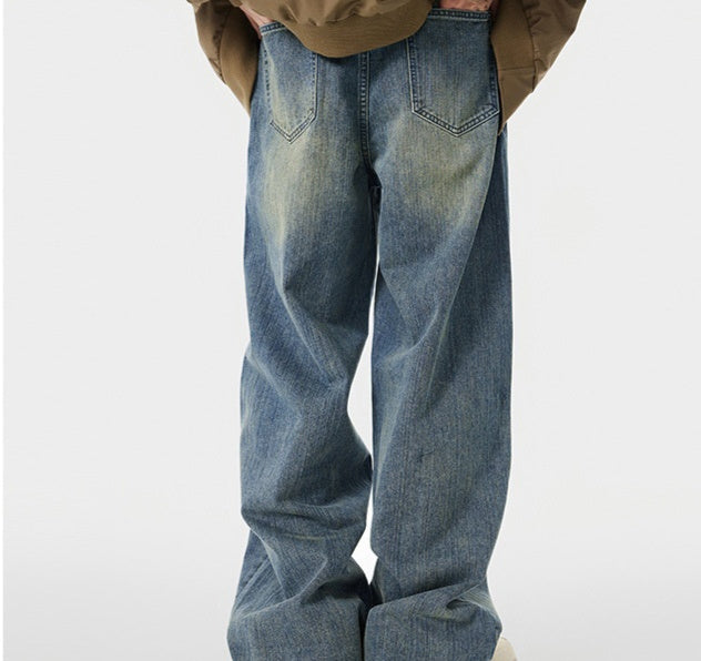 Men’s Loose Jeans - Washed-Out Ginger Blue My Store