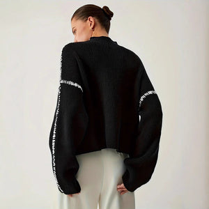 Women’s Black Round Neck Long Sleeve Top My Store