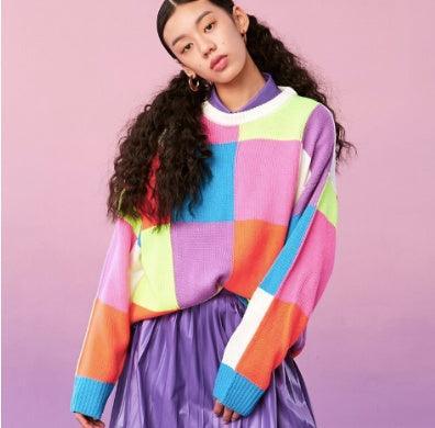 Colorful long pullover sweater - MRC STORE