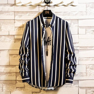 Slim Striped Cardigan Shirt - MRC STORE