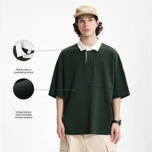 Men’s Polo Shirt - Mountain Contrast Lapel My Store