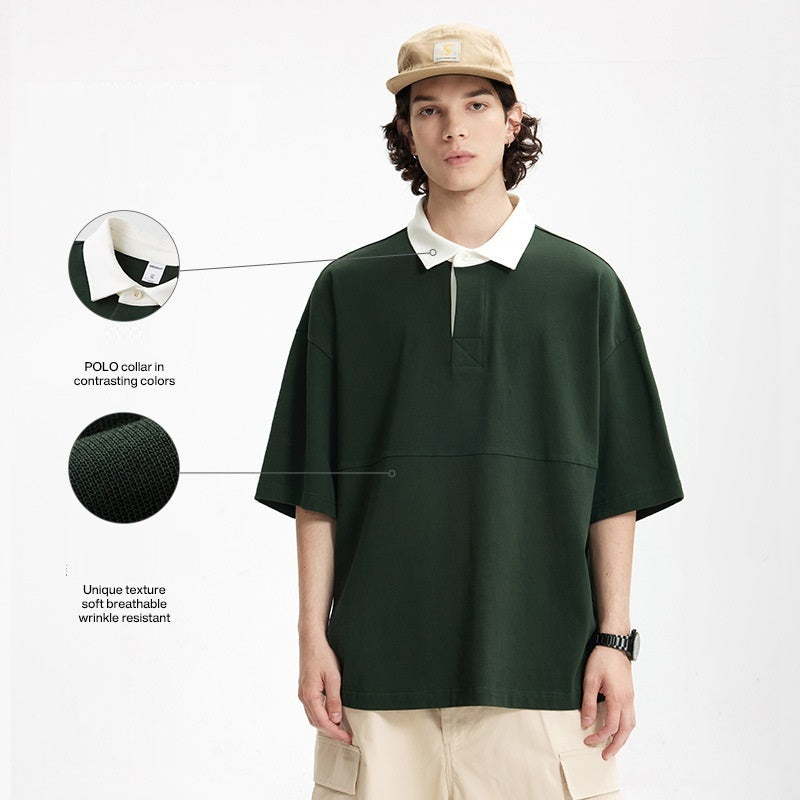 Men’s Polo Shirt - Mountain Contrast Lapel My Store