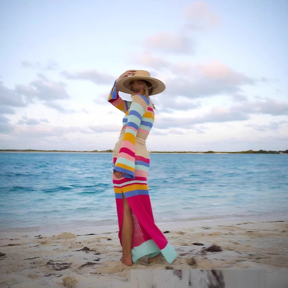Women’s Beach Dress - Striped Pullover Chic My Store  26.88