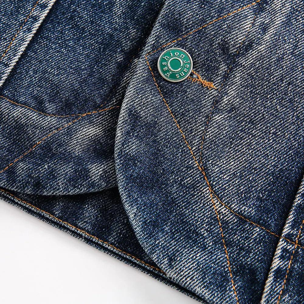 Distressed Punk Denim Jacket - MRC STORE