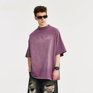 Men's T-Shirt Dyed 3D Letter Print – Vibrant Street Style for Youth - MRC STORE