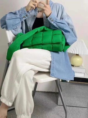 Woven Diamond Plaid Crossbody Pillow Bag - MRC STORE