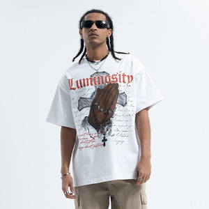Men’s Vintage T-Shirt - Cross Letter Print My Store