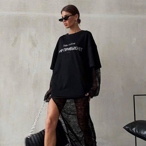 Women’s Rhinestone T-Shirt - Loose European Top My Store