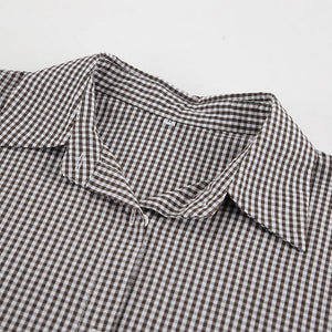 Women’s Plaid Shirt - Loose Cotton 65cm Fit My Store