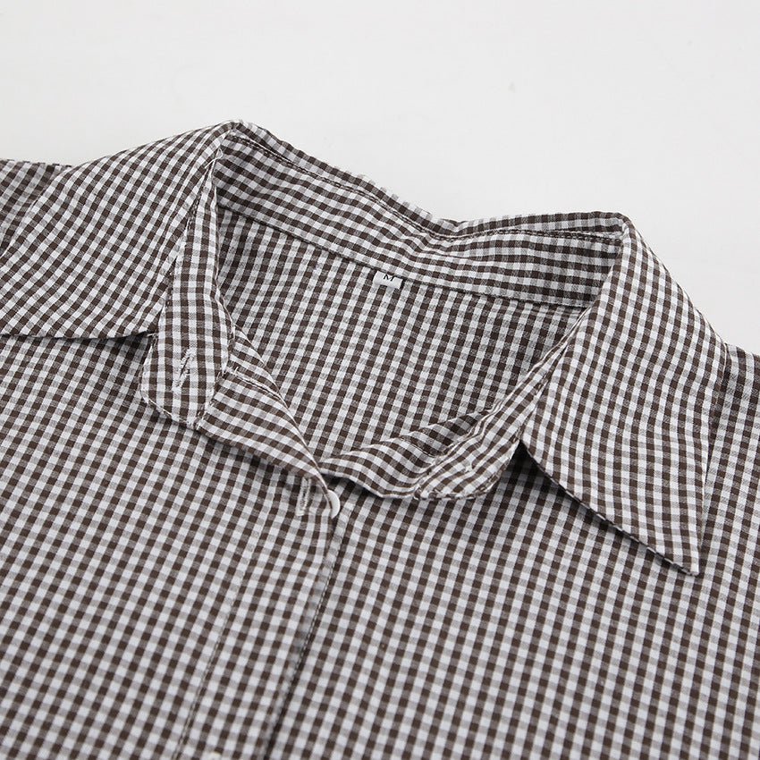 Women’s Plaid Shirt - Loose Cotton 65cm Fit My Store
