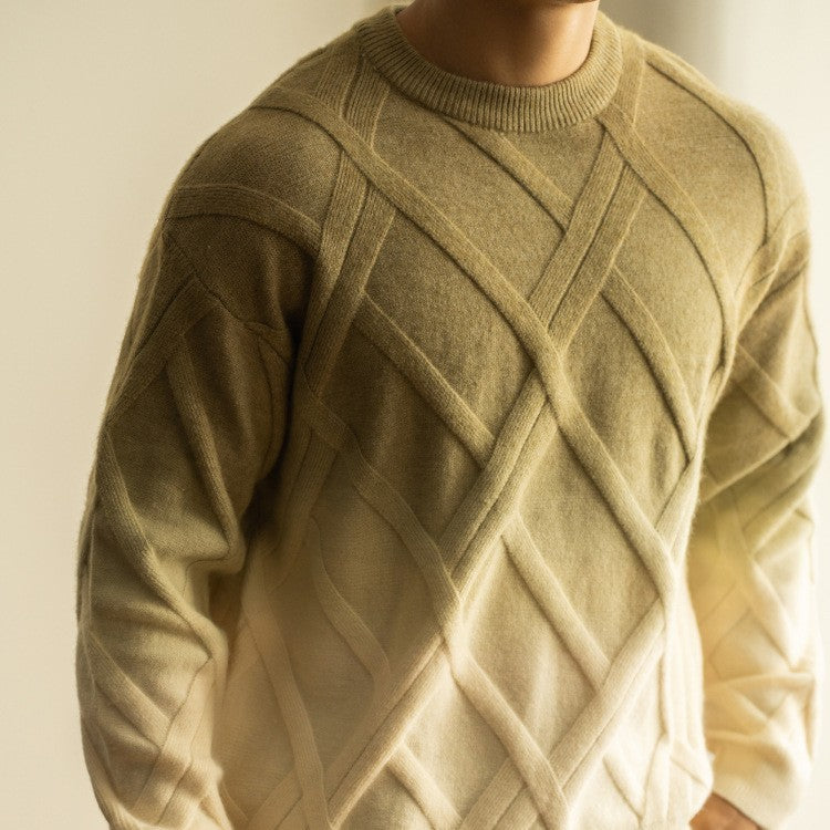 Diamond Lattice Sweater - Gradient Loose My Store
