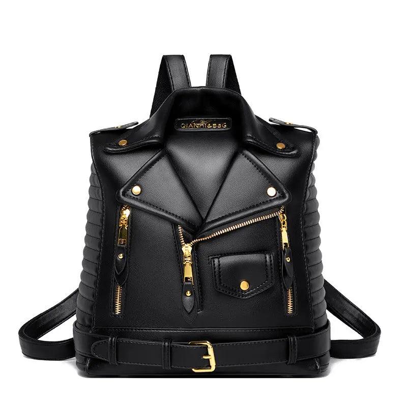 Trendy Leather Textured Jacket Backpack - MRC STORE
