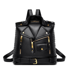 Trendy Leather Textured Jacket Backpack - MRC STORE