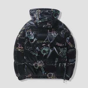 Winter Glossy Hooded Cotton Coat - MRC STORE