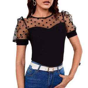 Polka Dot Mesh Top - MRC STORE