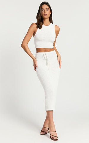 Women’s Two-Piece Skirt Set - Sleeveless White My Store  30.70
