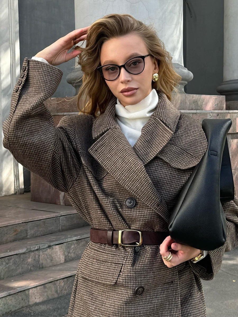 Mid-Length Double-Breasted British-Style Wool Coat MRC STORE