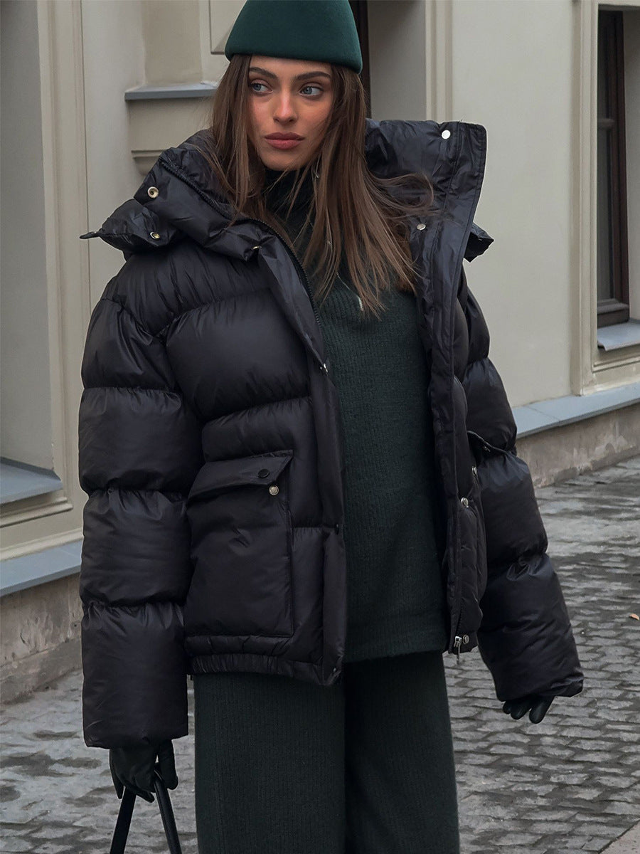 Warm Cotton-Padded Hooded Overcoat MRC STORE