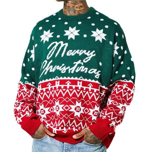 Men's Christmas Sweater Jacquard Loose-Fitting – Festive Comfort for Youth - MRC STORE