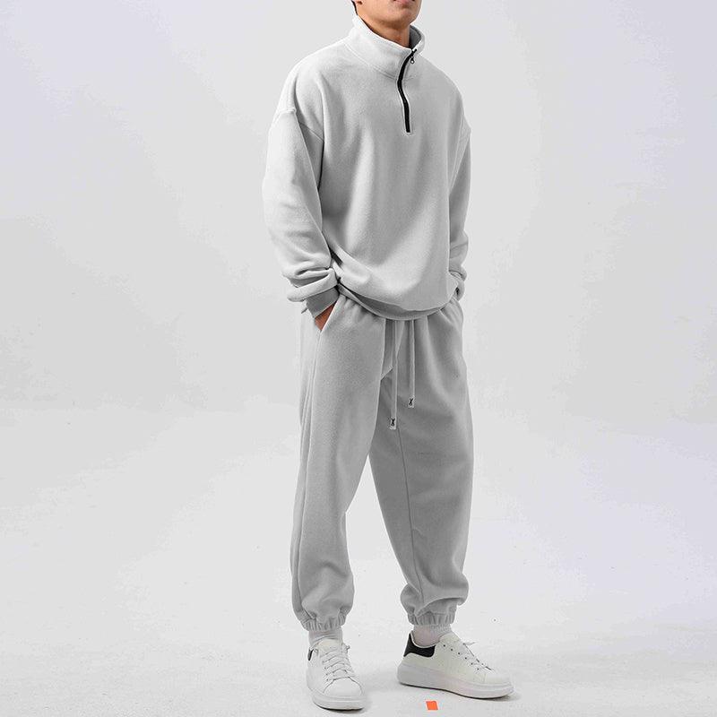 Men’s Wide Loose Fleece Sports Suit Set Sweatshirt,Sweatpants - Ultimate Comfort and Style - MRC STORE