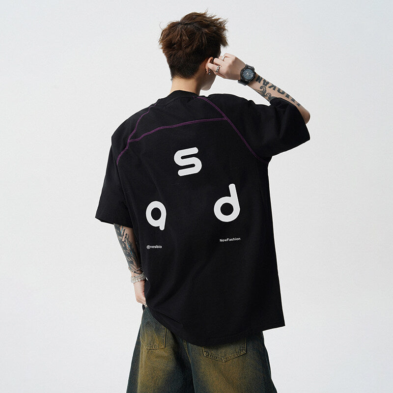 Men’s Cotton T-Shirt - Letter Print Short Sleeve My Store 58.49