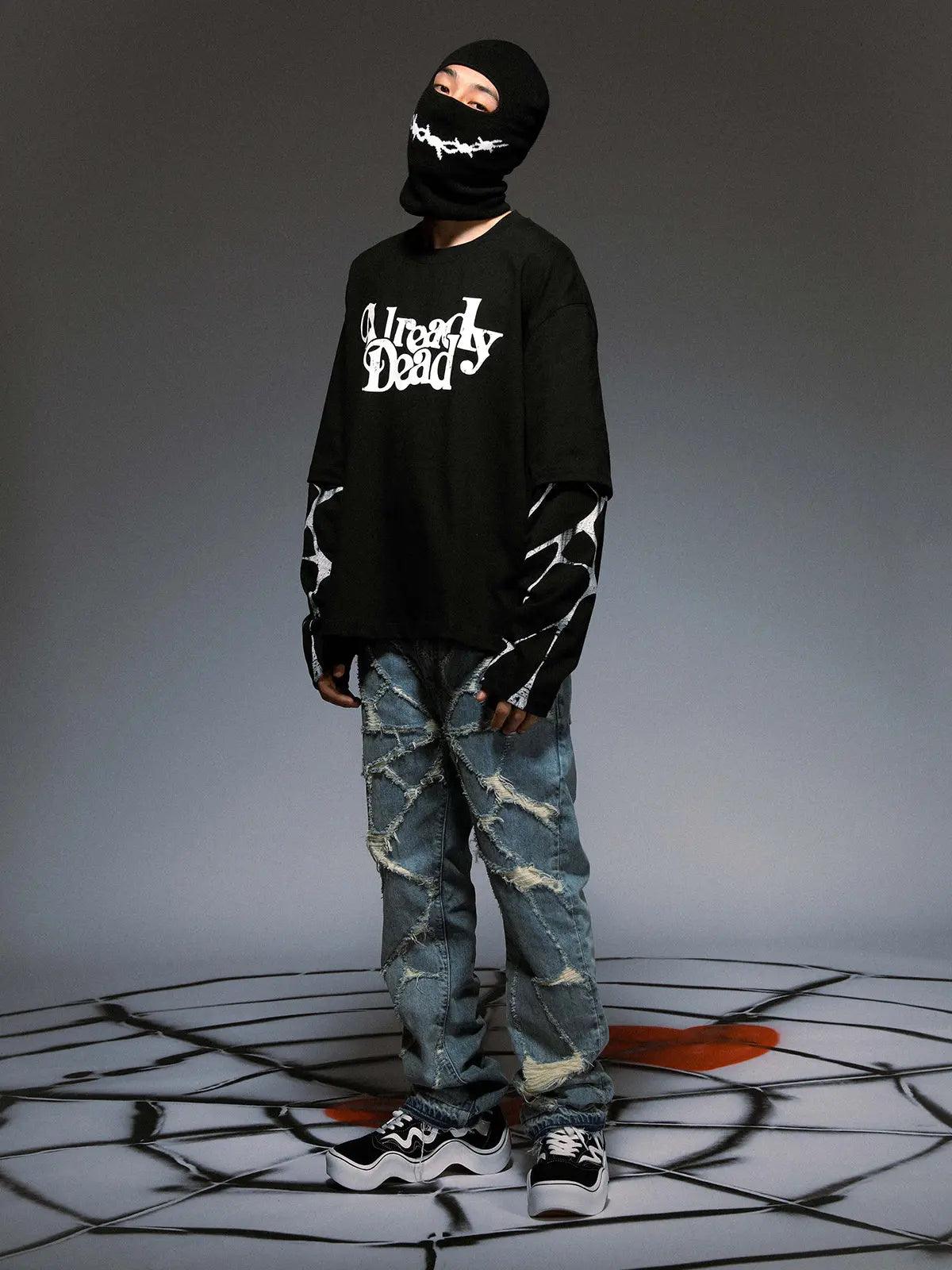 High Street Spider Web Jeans - MRC STORE