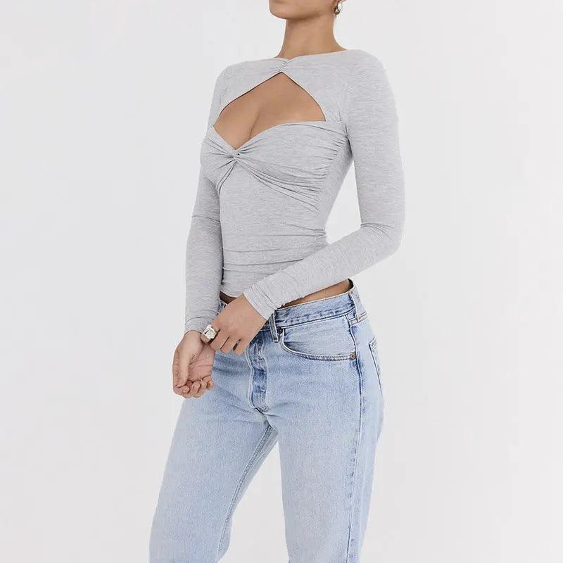 Slim-Fit Hollow Out T-Shirt - MRC STORE