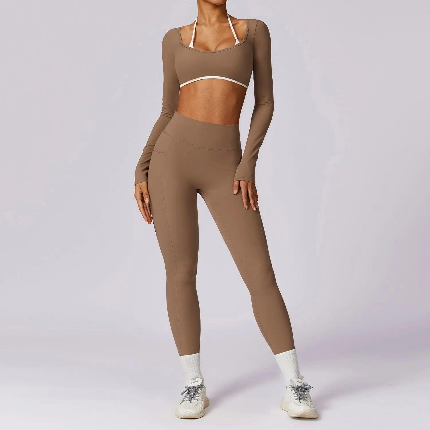 Spring Casual Contrast Color Yoga Suit - MRC STORE