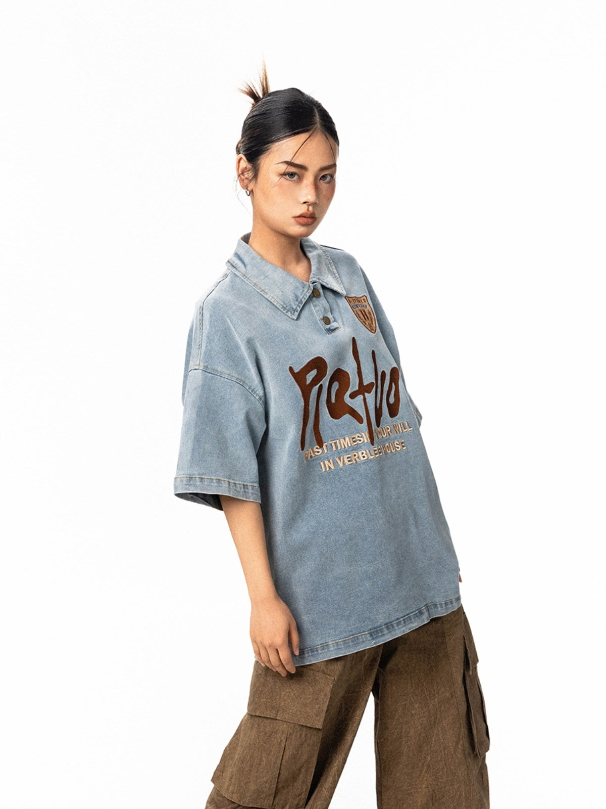 Unisex Denim Shirt - Retro Loose Short Sleeve My Store  35.99