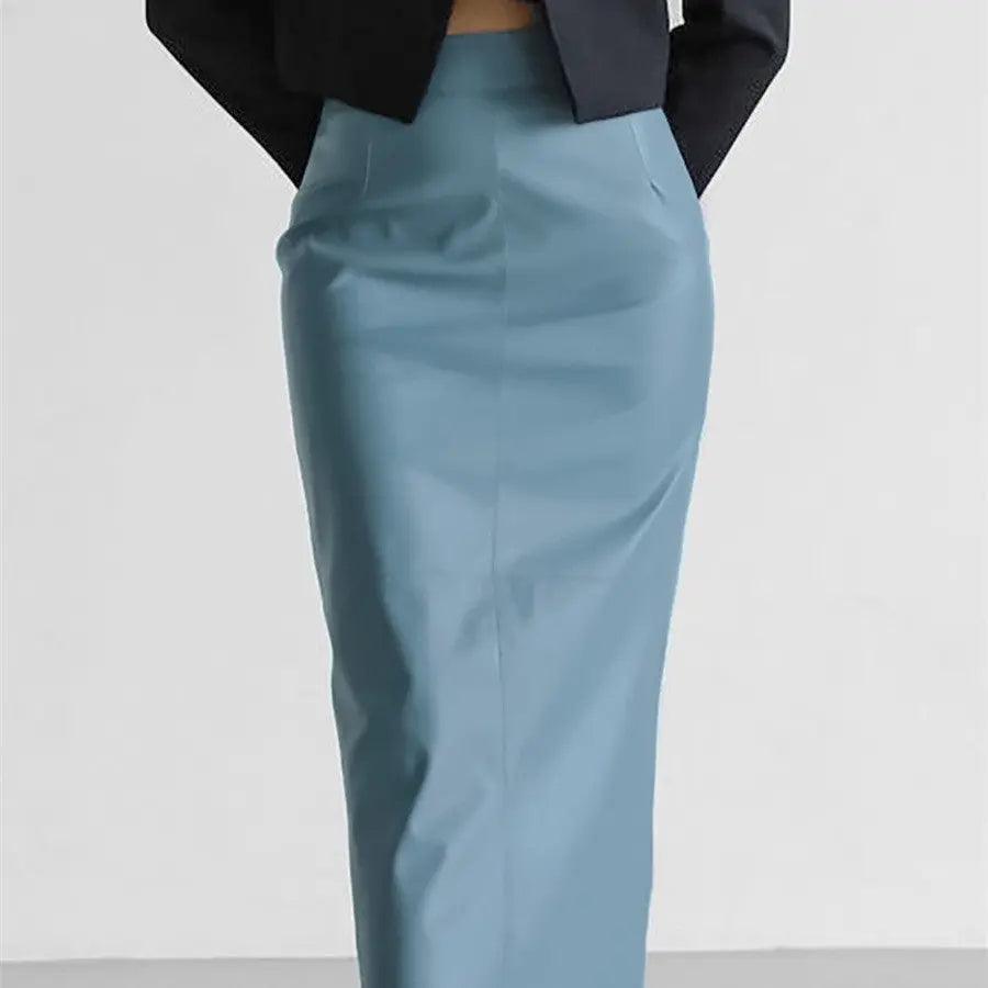 French Fashion Slit Leather Skirt - MRC STORE