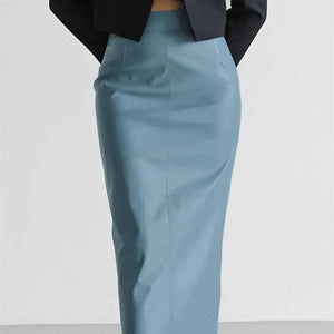 French Fashion Slit Leather Skirt - MRC STORE