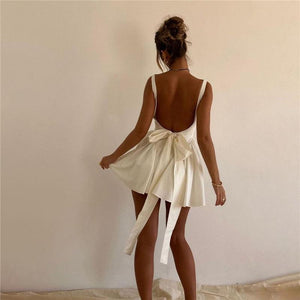 Elegant Backless Lace-Up Party Dress - MRC STORE