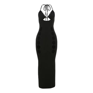 Elegant Lace Up Hollow Dress - MRC STORE