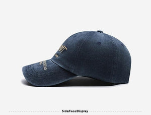Faded Washed Distressed Baseball Cap –Unisex Cap Embroidered Letters, Adjustable Cotton Cap for All Seasons - MRC STORE