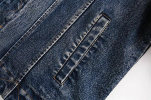 Distressed Punk Denim Jacket - MRC STORE