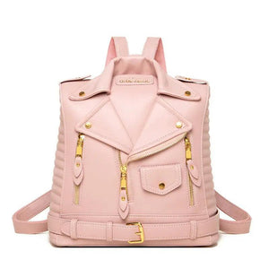 Trendy Leather Textured Jacket Backpack - MRC STORE