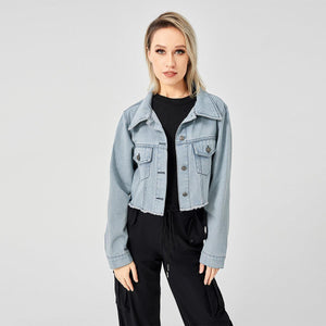 Retro Raw Edge Soft Denim Jacket - MRC STORE