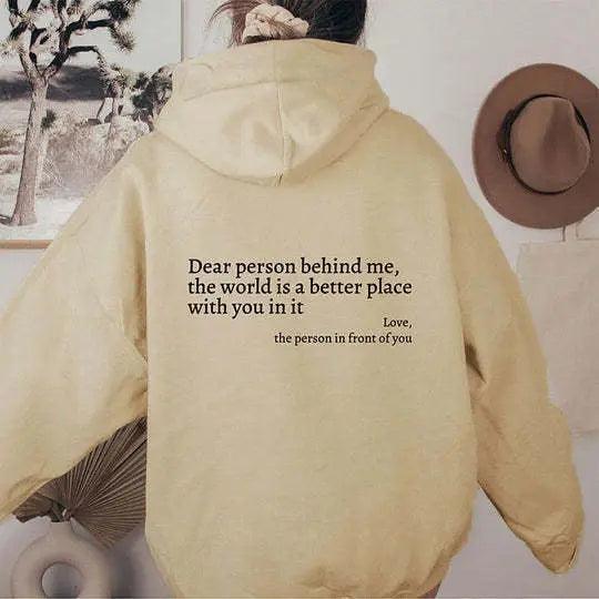 Letter Print Casual Hoodie - MRC STORE