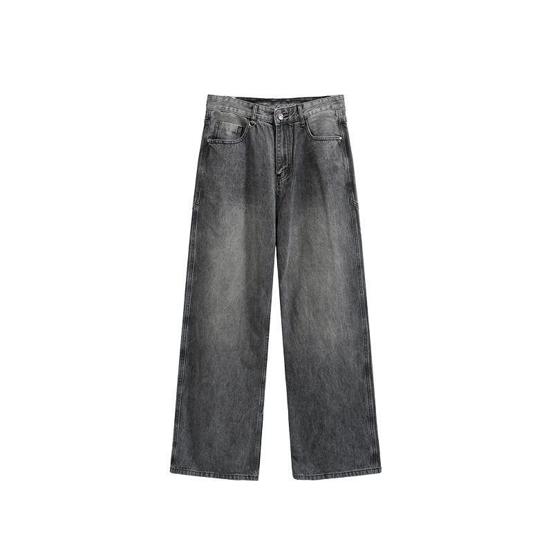 Men’s Wide Leg Jeans - Washed Cut Trousers My Store 42.60