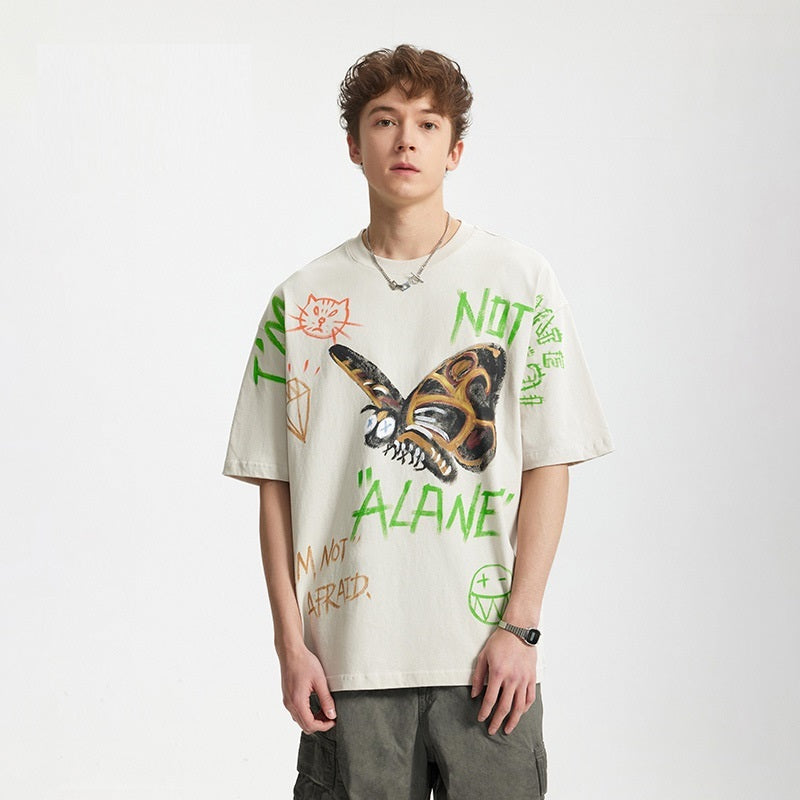 Men’s Graffiti T-Shirt - Loose Cartoon Print My Store